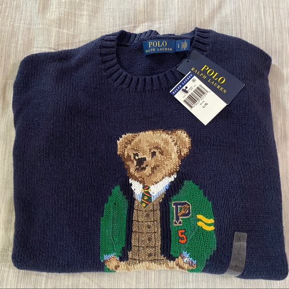 Ralph Lauren Letterman Bear Crewneck Sweater - Picture 14 of 15